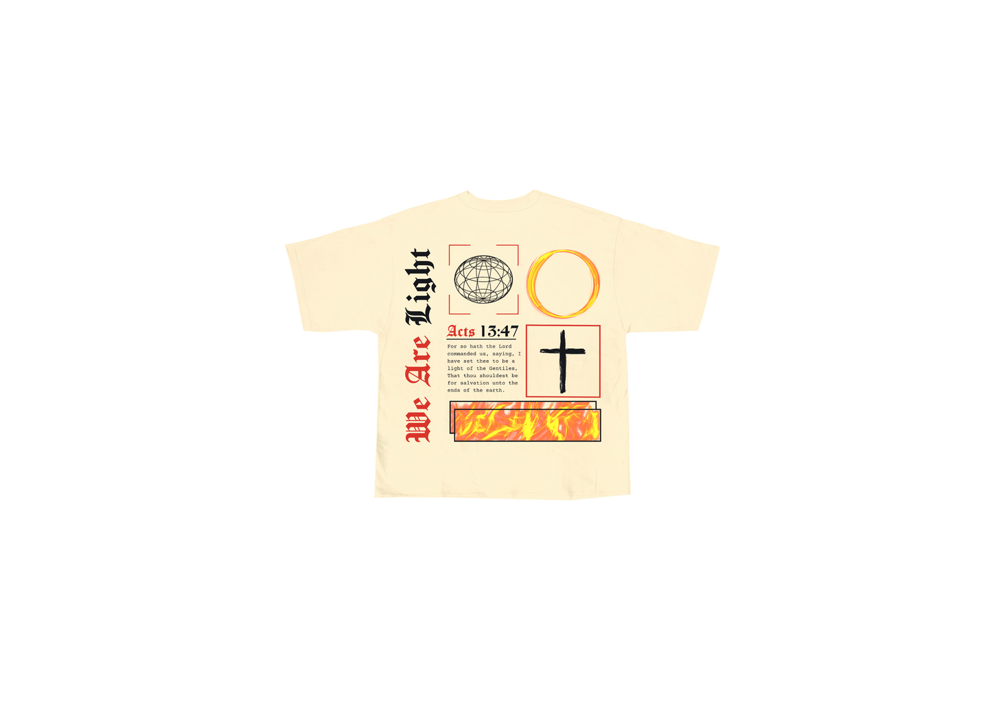 BEIGE WE ARE LIGHT GRAPHIC OVERSIZED TEE