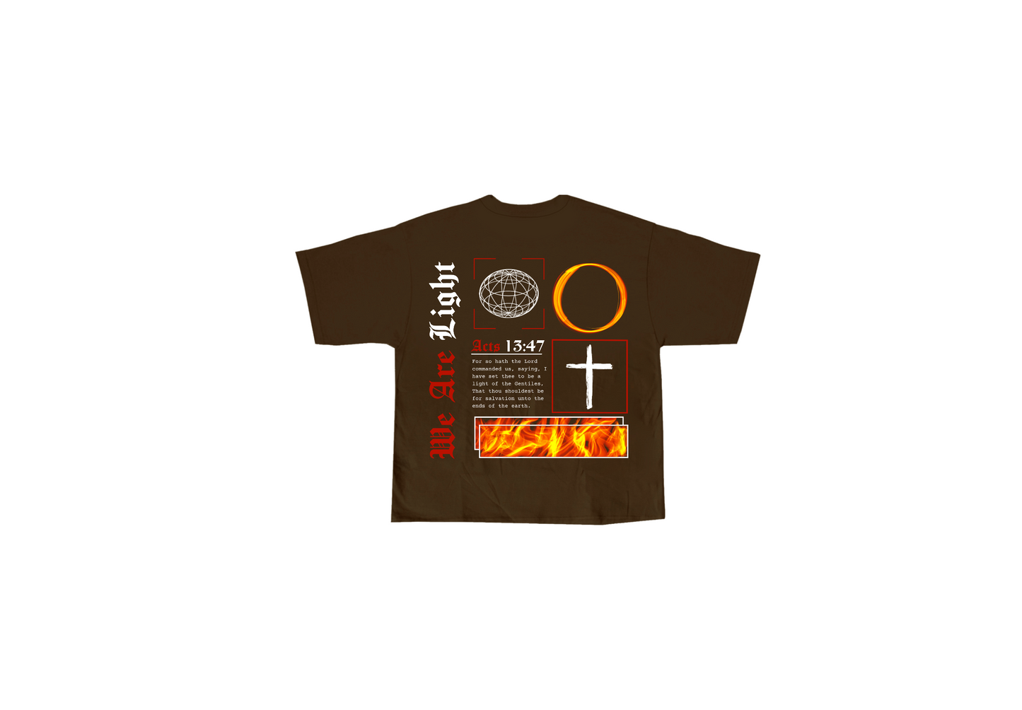 BROWN WE ARE LIGHT GRAPHIC OVERSIZED TEE