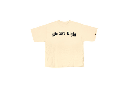 BEIGE WE ARE LIGHT GRAPHIC OVERSIZED TEE