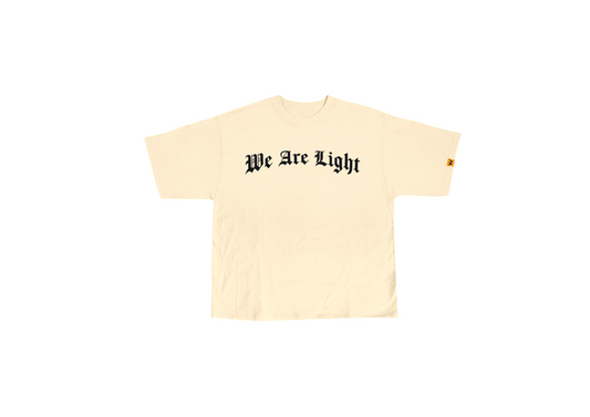 BEIGE WE ARE LIGHT GRAPHIC OVERSIZED TEE