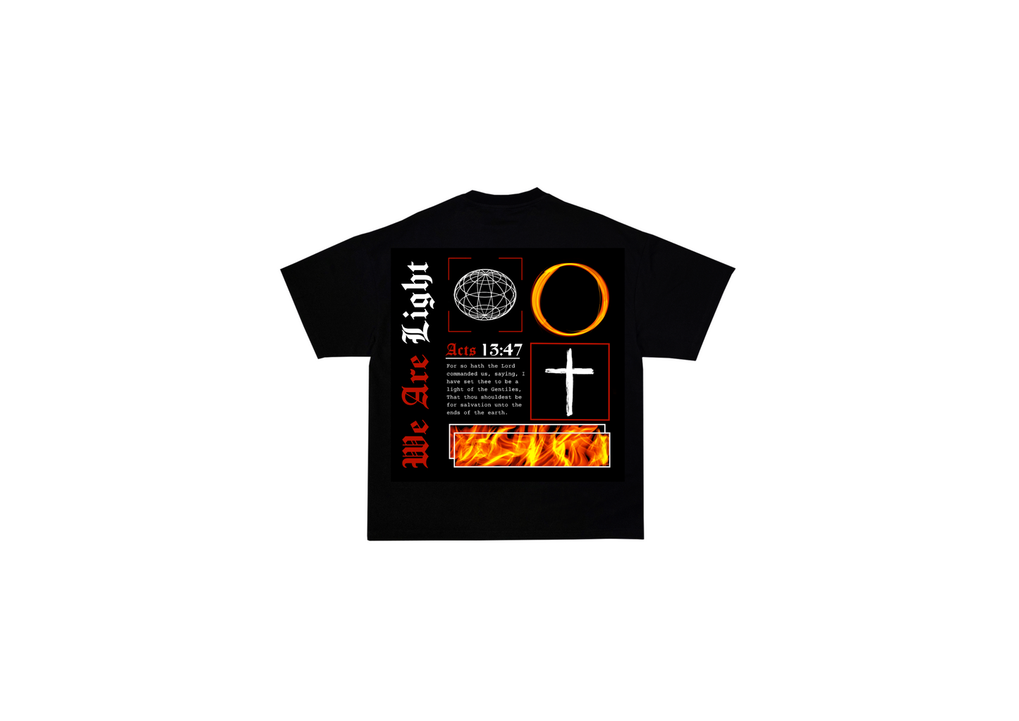 BLACK WE ARE LIGHT GRAPHIC OVERSIZED TEE
