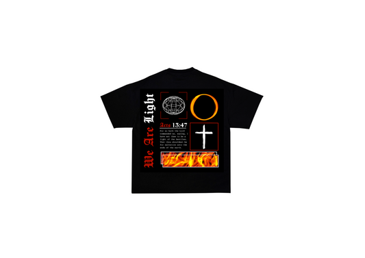 BLACK WE ARE LIGHT GRAPHIC OVERSIZED TEE