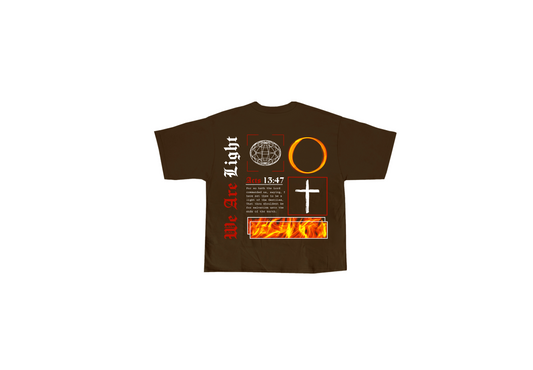 BROWN WE ARE LIGHT GRAPHIC OVERSIZED TEE