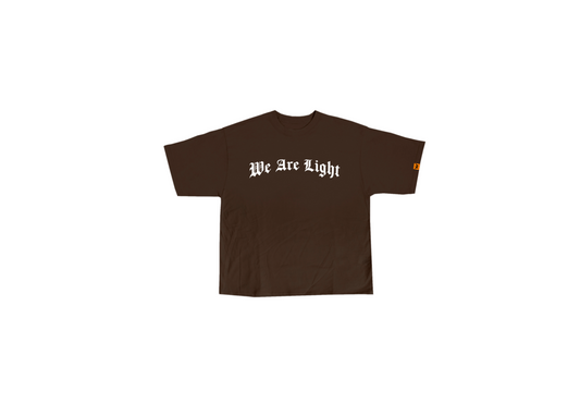 BROWN WE ARE LIGHT GRAPHIC OVERSIZED TEE